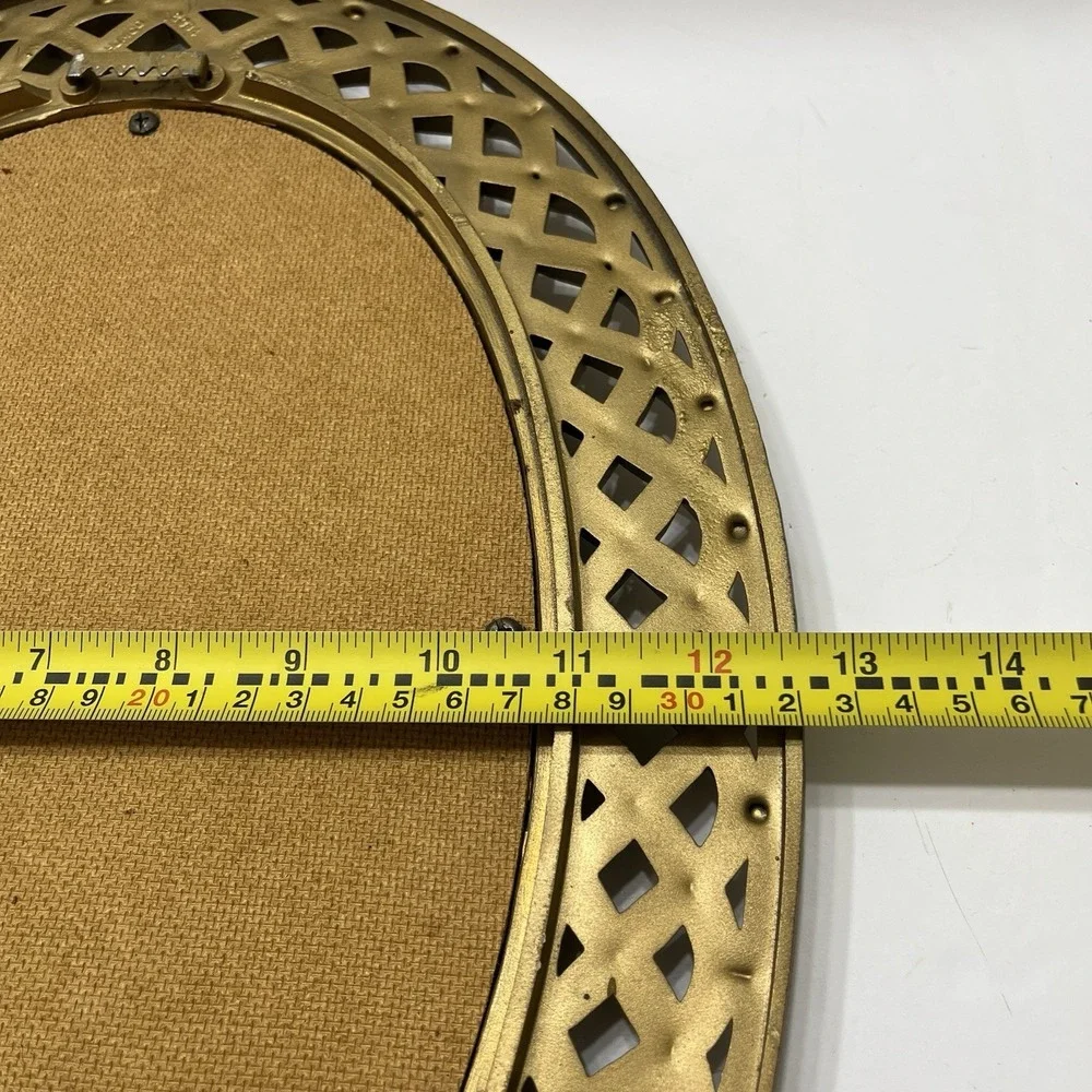 Vintage Homeco Mirror Faux Gold Braided Lattice Plastic Frame 16.5x12.5
